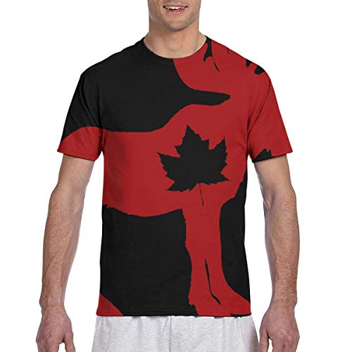 Zhgrong Camisetas de Hombre Canada Day Moose Maple Leaf Camisetas de Manga Corta atléticas para Hombre Camiseta con Cuello Redondo