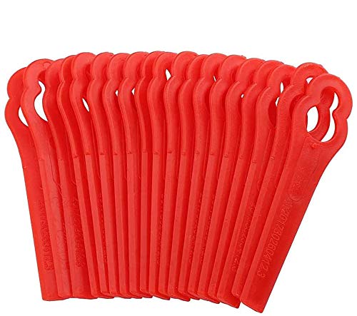 ZoneYan 100Pcs Cuchillas Cortador de Césped, Cuchilla de Repuesto para Cortacésped, Cuchillas de Plástico Hierba, Cuchillas de Recambio para Cortacésped Rojo, para FRT18A FRT18A1 Art 46155 FRT20A1C