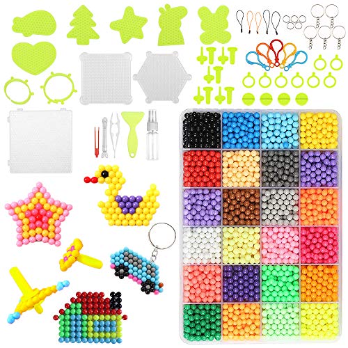 ZoneYan Abalorios Cuentas de Agua, 6000 Perlas Kit 30 Colors Beads Agua, Cuentas de Colores, Juego de Cuentas de Agua, Cuentas Mágicas de Agua, Cuentas de Agua para Niños