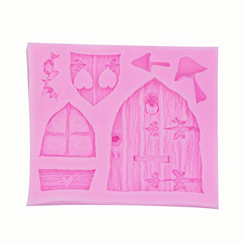 ZXCVB Puerta y Ventana   Chalet casa Silicona Flip Molde de Pastel de azúcar DIY Herramienta de Chocolate para Hornear