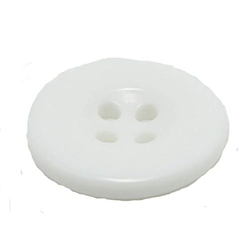 100Pcs Niños Botones de Costura 4 Agujeros Niños Botones de Resina DIY Artesanía Conjunto de botones redondos Accesorios de costura (Blanco, 15mm)