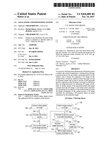 3-D scanning and positioning system: United States Patent9816809 (English Edition)