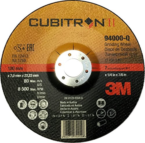 3M Cubitron II Disco de desbaste-Centro hundido, T27, 125 mm x 7 mm x 22.2 mm, 27A36, 1/Caja