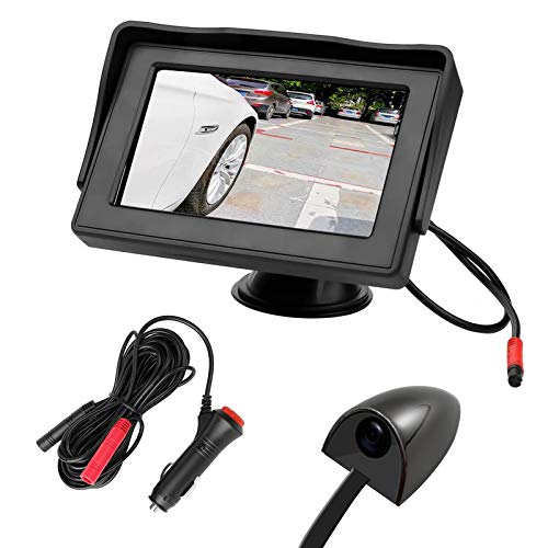 3T6B Kit CáMara de Marcha AtráS para Coche, Sistema de Asistencia Estacionamiento con Pantalla LCD HD 4.3 Pulgadas con CáMara de VisióN Nocturna Impermeable, para AutomóVil/Comercial/AutobúS