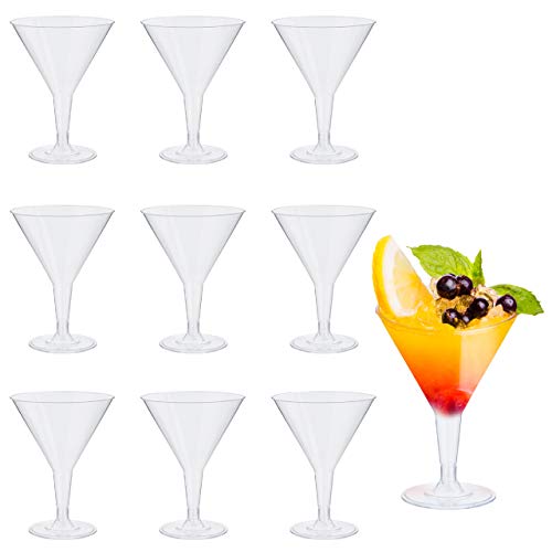 48 Multi-uso Plástico Vasos De Martini, Transparentes 210ml - Durable Reutilizable Reciclable - Copas de Martini, Vasos de Cóctel para Celebración Fiestas, Cumpleaños, Navidad, Año Nuevo.