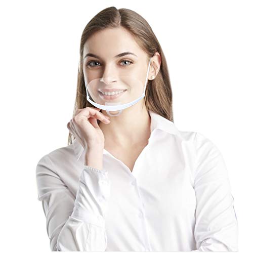 5 Piezas Boca Visera pantalla facial Cubierta de boca transparente protección facial anti-salpicaduras Para hostelería, dentistas, peluqueros transparente