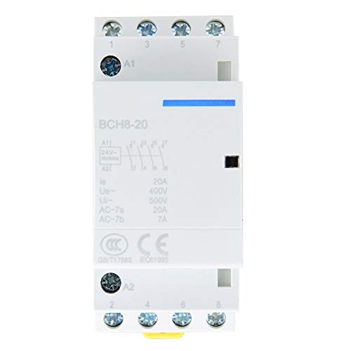 AC Contactor 4P 4NO Carril DIN 50 / 60Hz Contactor Hogar 20A 24V 220V / 230V(220V/230V)