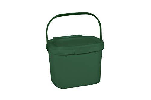 Addis Everyday - Papelera de Cocina, para residuos de Alimentos, para compostar, plástico, Verde Oscuro, Compost Caddy