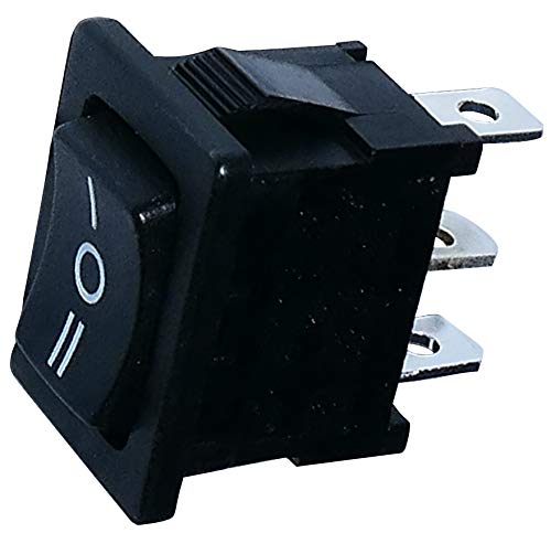 AERZETIX: Interruptor conmutador basculantes de boton SP3T ON-OFF-ON 10A/250V 16A/12V, 3 posiciones, Negro C10758