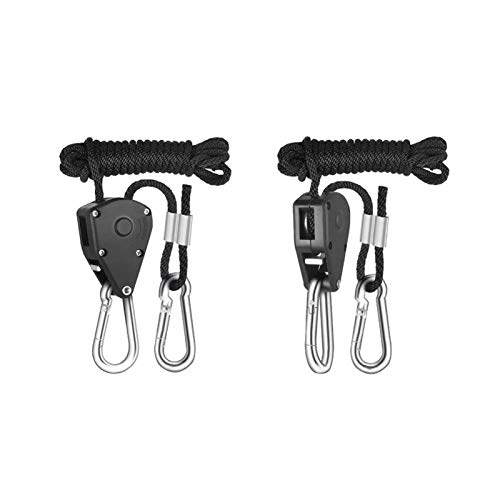 AGiao Lifting Tool 1 par Ajustable Polea Eslinga de elevación Cuerda de trinquete Gancho de la Carga máxima de 150 Libras Luces levantadores Reflector Perchas Conjunto de asa Easy to Carry