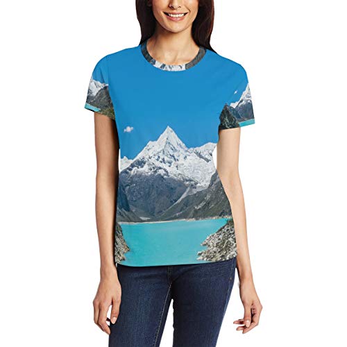 Andes Lake Paron - Camiseta de manga corta para mujer, cuello redondo, cómoda Bm002 XXXL