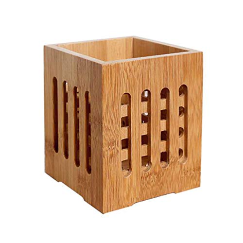 Angoily Soporte para Utensilios de Cocina de Madera Soporte para Utensilios de Cocina de Bambú Soporte para Palillos Soporte para Cubiertos Utensilios de Cocina Taza