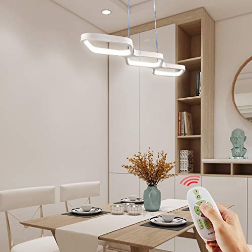 Anten 30W LED Lámpara Comedor Techo Colgante Regulable, Moderno Lámpara para Mesa de Comedor con Mando a Distáncia (69x17cm)