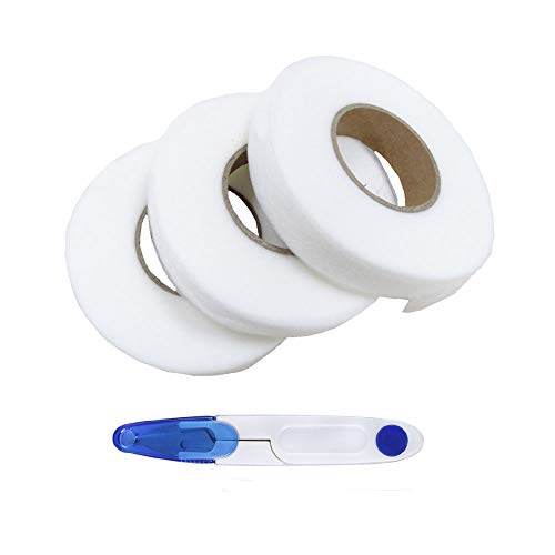 Anyasen 3 Rollos Cinta de Planchar Cinta de Dobladillo Adhesiva Cinta de Fusionar de Tela Cinta de Planchar para Cortinas Pantalones Vaqueros Cortinas y Telas (10 mm/15 mm/20 mm)