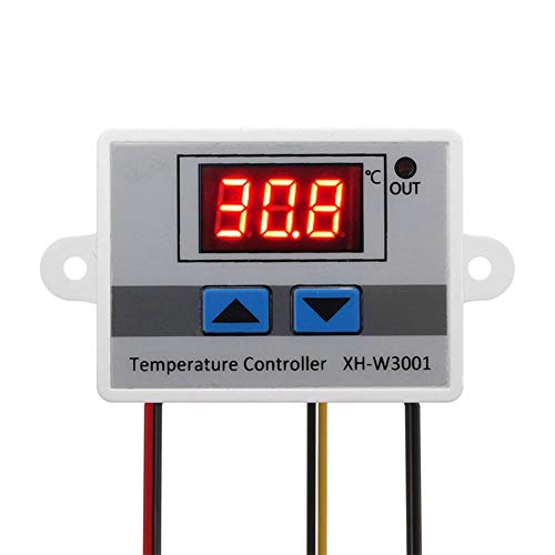 ARCELI Módulo Controlador de Temperatura LED Digital, Interruptor de termostato XH-W3001 con sonda Impermeable, termostato de enfriamiento de calefacción programable (12V 10A 120W)