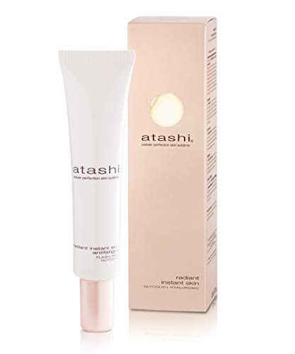 Atashi Firmeza y Luminosidad. Radiant Instant Skin Antifatigue | Gel Efecto Flash Peeling | Exfolia e hidrata | Ácido Glicólico y Ácido Hialuronico | Piel Suave y Luminosa | Todo Tipo de Piel - 40ml