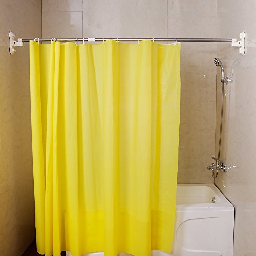 BAOYOUNI Barra extensible para cortina de ducha, barra de ventosa, barra de cortina de baño, batas, toallas, barra organizador (marfil, 130 – 218 cm)