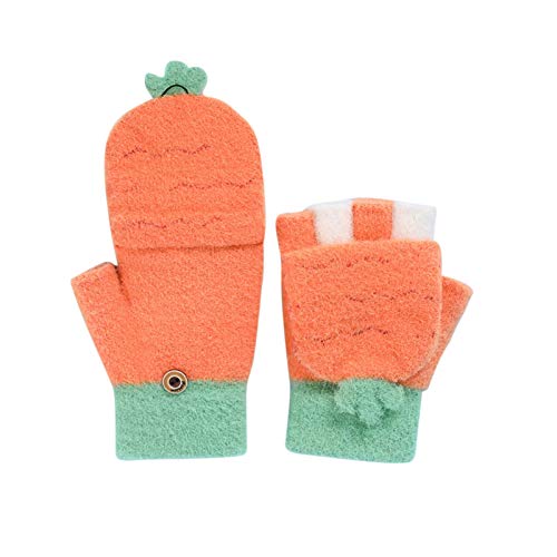 Benignpoet Guantes de Invierno para niños, Guantes cálidos para niños, Guantes cálidos de Punto para niños para otoño e Invierno, cálidos Guantes de Medio Dedo a Prueba de frío para niños