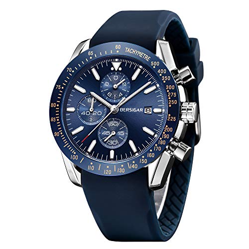 BERSIGAR Reloj Casual de Moda para Hombre, Reloj de Cuarzo analógico para Hombre Reloj de Pulsera para Hombre con cronógrafo Comercial