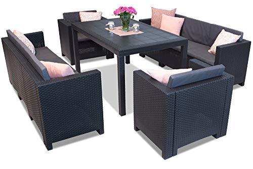 Bica Colorado Apetito 8 Set Antracita | Elegante Juego de Muebles para Cualquier jardín