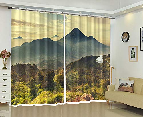 Bishilin Cortinas Opacas ， Paisaje De Las Montañas Cortinas Opacas para Dormitorio, Cortinas Oscurecedoras, Conjunto De 2 Paneles para Cortinas Que Oscurecen La Sala De Estar Talla: 214X214Cm