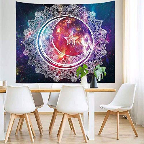 Bubinix Tapiz de Pared para Dormitorio, salón, Colgante, Indio, Bohemio, Cielo Estrellado, Mandala, Elefante, Bosque Tapices Alfombra de Pared 150 x 200 cm (Style 13)