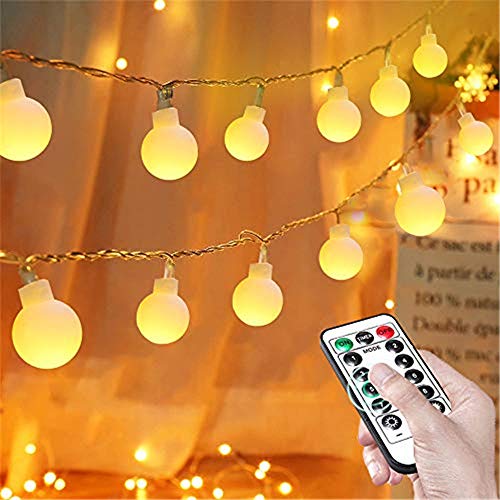 Cadena de luces de cuerda de hadas para exteriores con cambio de color de 8 m,80 ledes,funciona con pilas,luces de tubo con mando a distancia para jardín, dormitorio,boda,Navidad,decoración interiores