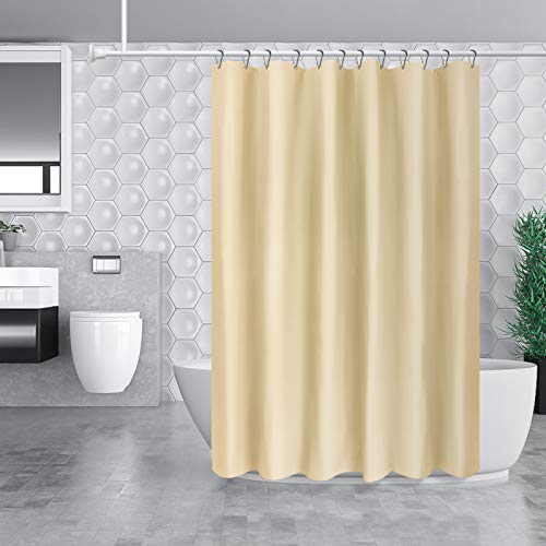 Carttiya Cortina Baño, EVA Cortinas de Ducha/Bañera, Impermeable, Antimoho, Antibacteriano (Beige, 180_x_180_cm)