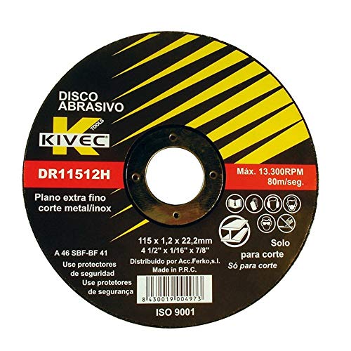 Cevik DR115HR - Disco Abrasivo Para Hierro 115x6x22.2 Centro deprimido desbaste