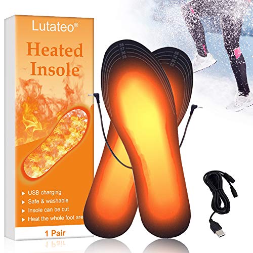 Cherioll Eléctrico climatizada Plantillas, Plantillas Hombres Mujeres con calefacción eléctrica Recargable USB climatizada Plantillas para la Caza de Invierno patea los Zapatos (EU 35-40)