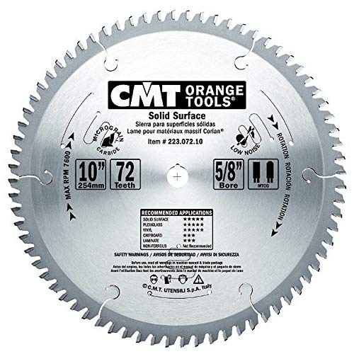 CMT Orange Tools 223.072.10M - Sierra circular para corian d 250x3.2x30 z 72 mtcg