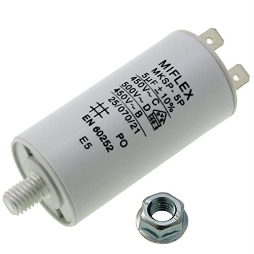 Condensador de Arranque para Motor Miflex, 5 μF, 450 V, 35 x 58 mm, Conector M8