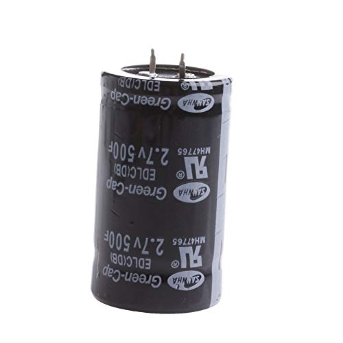 Condensador Super Farad de 2,7 V 500 F – Supercap de capacitancia de alta potencia – 35 x 60 mm, rectificador de coche – 1 pieza negro