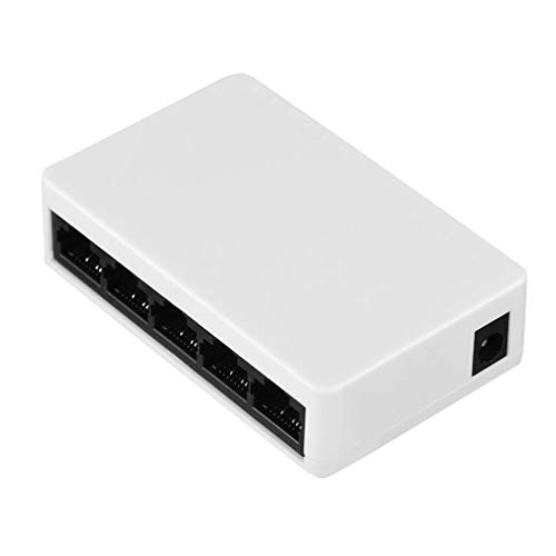Conmutador Fast Ethernet de Escritorio 10/100 Mbit/s 5 Puertos Rj45 LAN Splitter Hub Blanco