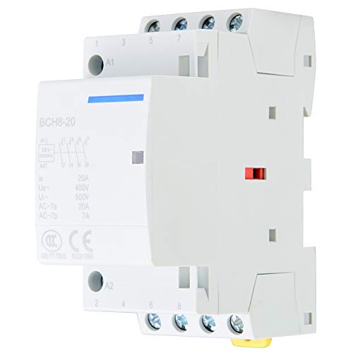 Contactor de CA YWBL-WH, montaje de riel DIN de contactor de CA 4P 20A 2NO 2NC 24V 220V / 230V(220V/230V)