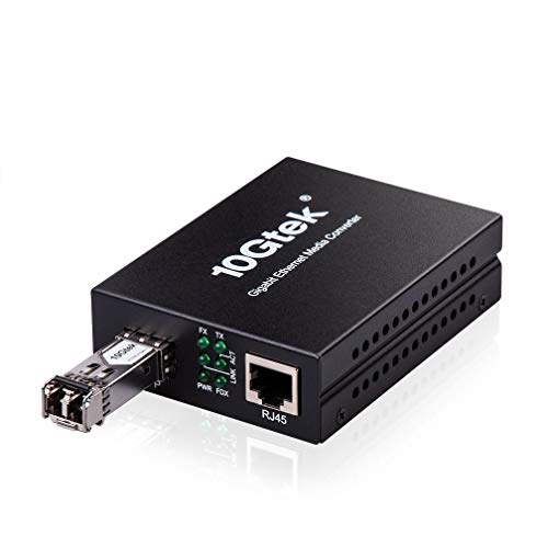 Convertidor de Medios Gigabit Ethernet con 1Gb Multimodo LC SFP, 10/100/1000M RJ45 a 1000Base-SX, hasta 550m, European Power Adapter