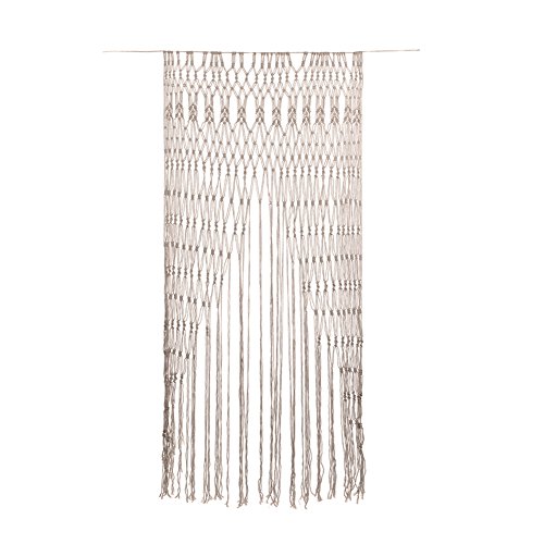 Cortina de macramé de gran tamaño hecha a mano con hilo de algodón, para colgar en la pared, en puertas o como fondo de decoración en bodas o fiestas