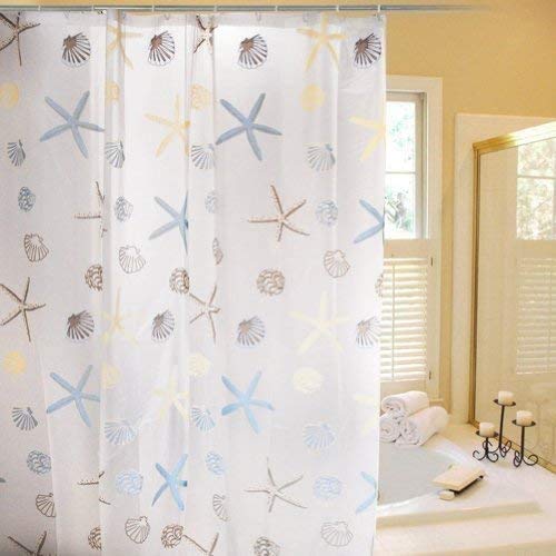 Cortinas Baño，Cozyswan PEVA cortinas de baño con ganchos 182 cm X 182 cm