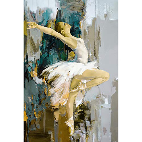 Cuadro en Lienzo de Bailarina, Artista Famoso Pintado, Pintura de Pared Abstracta para Chica de Ballet, Cuadros artísticos de Pared Modernos