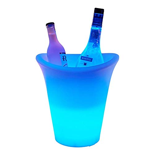 Cubeta de Hielo Cubo de Champán Cubo De Hielo LED Que Cambia De Color Cubo De Hielo Cubo Enfriador De LED - Iluminación Remota 16 Colores - Batería Recargable - Bar, Discoteca, Fiesta (Color : S)