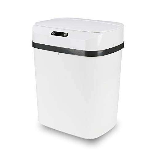 Cubo de Basura con Sensor Automático RAYPOW · Papelera Inteligente de 12 Litros para Cocina, Dormitorio, Baño Y Oficina · Color Blanco