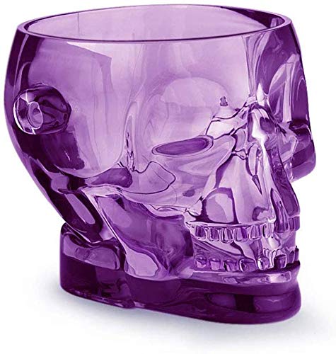 Cubo De Hielo Transparente Acrílico De 1500 Ml Con Forma De Calavera, Cubo De Vino Aislado, Cubo De Champán, Cubeta De Hielo Resistente A Roturas, 4 Colores Para Fiesta De Bar,Púrpura