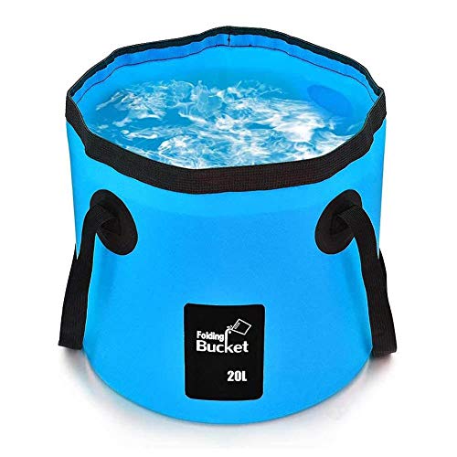 Cubo Plegable 20L - Apilable Cubo Plegable Depósito de Agua Plegable Portátil, Ligera, Ahorra Espacio para Vacaciones, Jardín, Exterior, Pesca y Camping, versátil