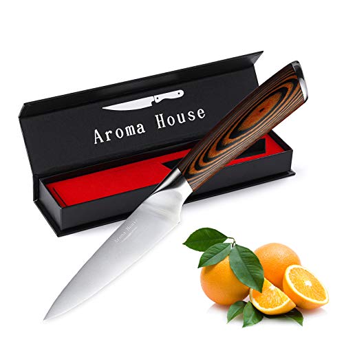 Cuchillo de verduras Cuchillo de frutas Cuchillo de cocina Cuchillo pequeño de 10 cm Hoja forjada muy afilada Mango ergonómico Cubiertos Acero inoxidable alemán