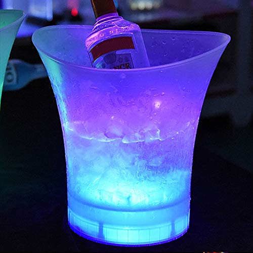 CuiGuoPing - Cubo de hielo con luz LED, plástico resistente al agua, para Bars Night Party (Azul)