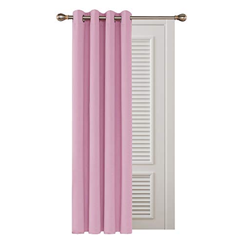 Deconovo Cortinas de Salón para Ventana de Habitación con Aislamiento Térmico Anti Ruido 1 Pieza con Ojales 132 x 214 cm Rosa