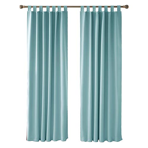 Deconovo Cortinas de Salon para Ventanas Modernas con Trabillas 2 Piezas 132 x 242 cm Azul Cielo