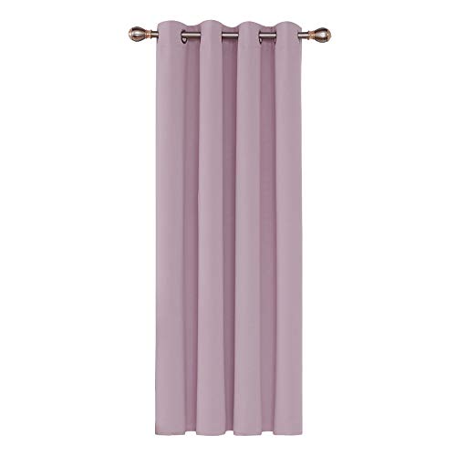 Deconovo Cortinas Opacas Salón con Aislamiento Térmico para Habitación Oficina Hotel 1 Pieza con Ojales 140 x 260 cm Rosa Claro