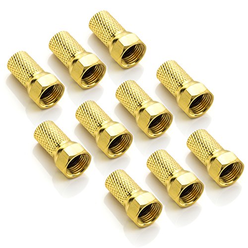 deleyCON 10x Set de Conectores F 7mm Atornillables - Junta de Goma Adecuado para Cable de Antena Coaxial Satélite Equipos BK LNB