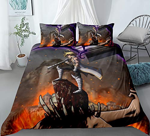 Dmxiezib Anime almohada cubierta del edredón, Hogar Dormitorio Ropa de cama, Los siete pecados capitales: Meliodas, suave y cómodo de microfibra funda de edredón, los hinchas mejor regalo de cumpleaño